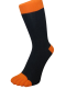 Zehensocke Orange, Schwarz mit Zehen und Ferse in orange, Gr.42 - 46