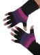 Kurzfinger-Handschuhe, Ringel schwarz-pink-lila S