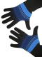 Handschuhe, Langfinger, schwarz-blau-hellblau, Grösse M