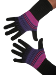 Handschuhe, Langfinger, schwarz-pink-lila, Grösse M