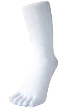 Zehensocken, unifarben, weiss