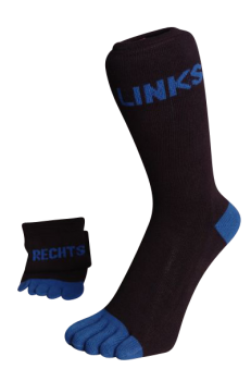 Zehensocken, "Links-Rechts", schwarz-royalblau 42 - 48