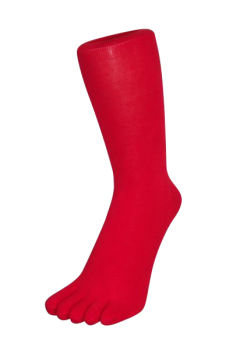 Zehensocken, unifarben, feuerrot, Grösse 42 - 48