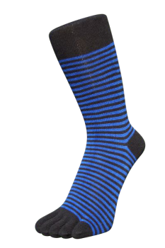 Zehensocken, Ringel schmal, schwarz-royalblau 35 - 41