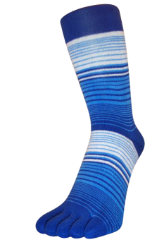 Zehensocken, mehrfarbig Kornblau, Meerblau, Weiss, Grösse 42 - 48