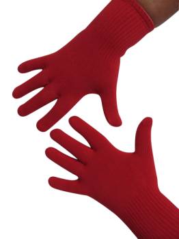Handschuhe, Langfinger, unifarben, Feuerrot S