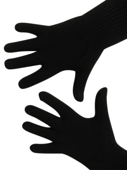Handschuhe, Langfinger, unifarben, Schwarz