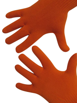 Handschuhe, Langfinger, unifarben, Orange S