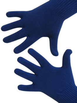 Handschuhe, Langfinger, unifarben, Royalblau L