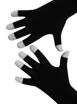 Handschuhe, Langfinger, schwarz, weisse Fingerkuppen, Grösse M