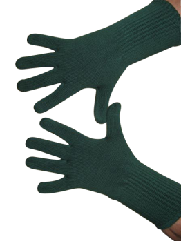 Handschuhe, Langfinger, unifarben, Dunkelgrün XS