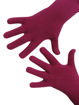 Handschuhe, Langfinger, unifarben, Pink