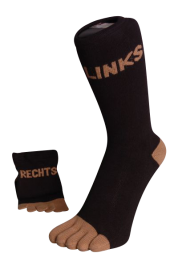 Zehensocken, "Links-Rechts", schwarz-braun