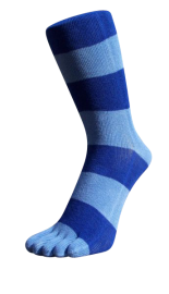 Zehensocken, Blockringel,  Hellblau-Royalblau