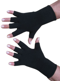 Kurzfinger-Handschuhe, Farbe schwarz L