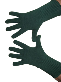 Handschuhe, Langfinger, unifarben, Dunkelgrün