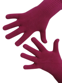 Handschuhe, Langfinger, unifarben, Pink