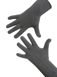 Handschuhe, Langfinger, unifarben, Hellgrau M