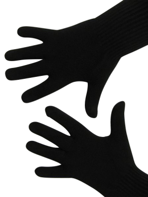 Handschuhe, Langfinger, unifarben, Schwarz S