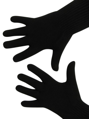 Handschuhe, Langfinger, unifarben, Schwarz XS