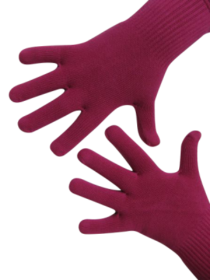 Handschuhe, Langfinger, unifarben, Pink S