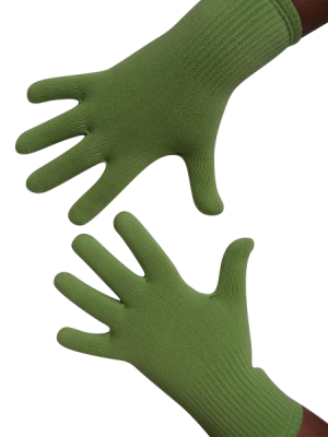 Handschuhe, Langfinger, unifarben, Lindgrün XS