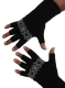 Kurzfinger-Handschuhe, Motiv "Norweger", Fb. schwarz-grau S
