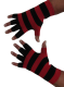 Kurzfinger-Handschuhe, Ringel schwarz-feuerrot
