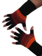 Kurzfinger-Handschuhe, Ringel schwarz-rot-orange L