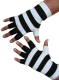 Kurzfinger-Handschuhe, Ringel schwarz-weiss S