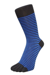 Zehensocken, Ringel schmal, schwarz-royalblau 42 - 46