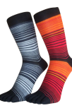 Zehensocken, mehrfarbig, schwarz, Orange, Rot, Grösse 42 - 48