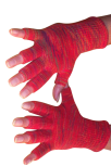 Kurzfinger-Handschuhe, Farbe rot-Batik