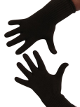 Handschuhe, Langfinger, unifarben, Dunkelbraun